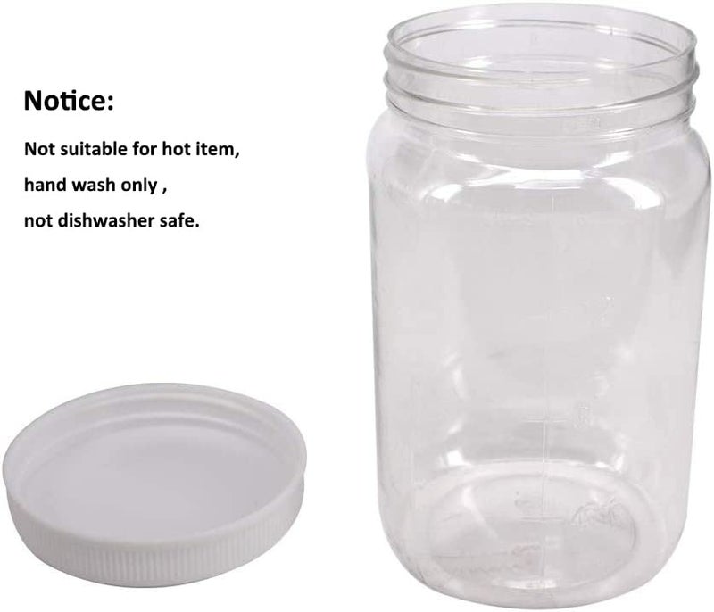 zmybcpack 12 Pack 16 Oz Clear Plastic Mason Jars with Seal Lids, Extra Labels, 1 Pen, PET Plastic Jars with lids for Kitchen, Home, Craft - Image 2